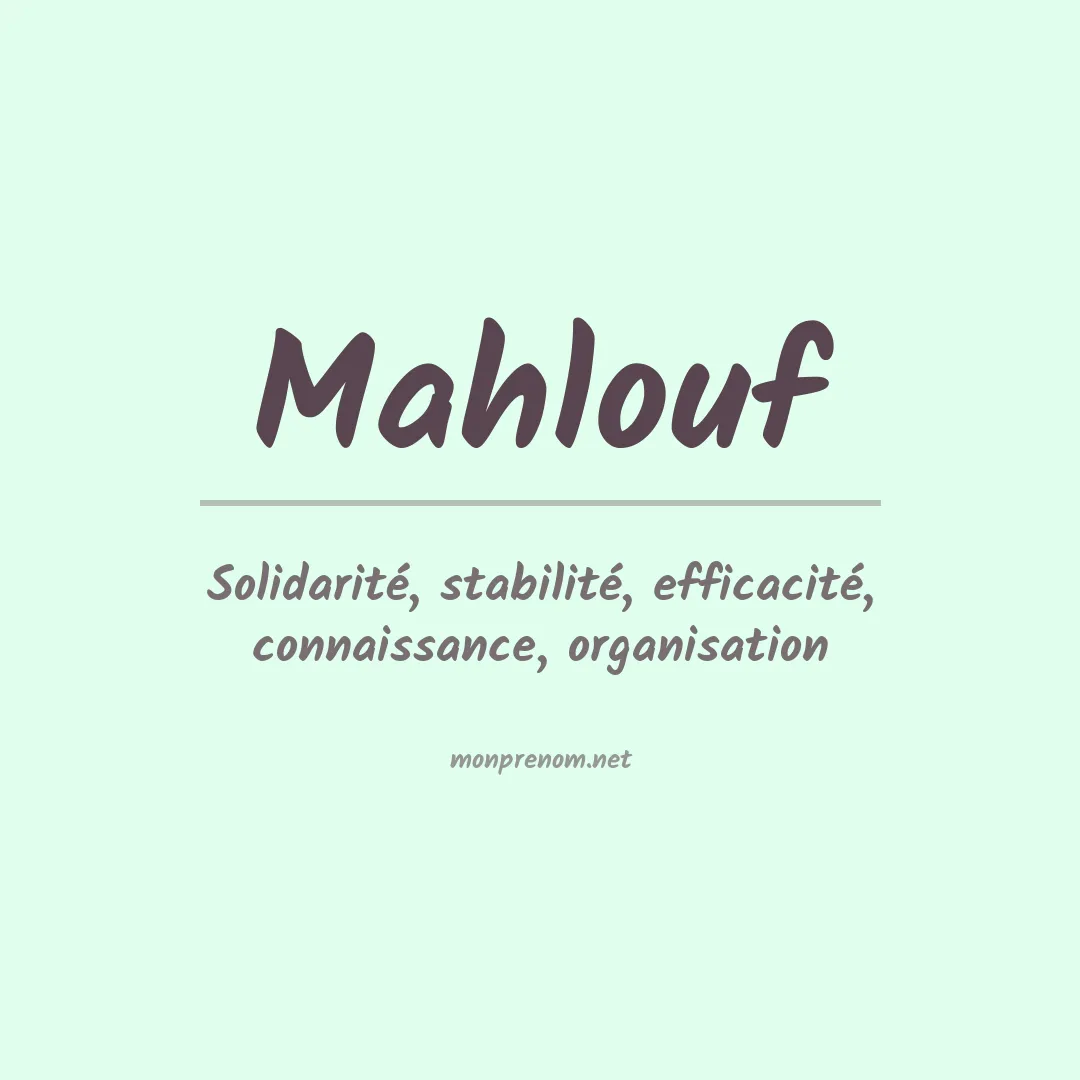 Prénom Mahlouf