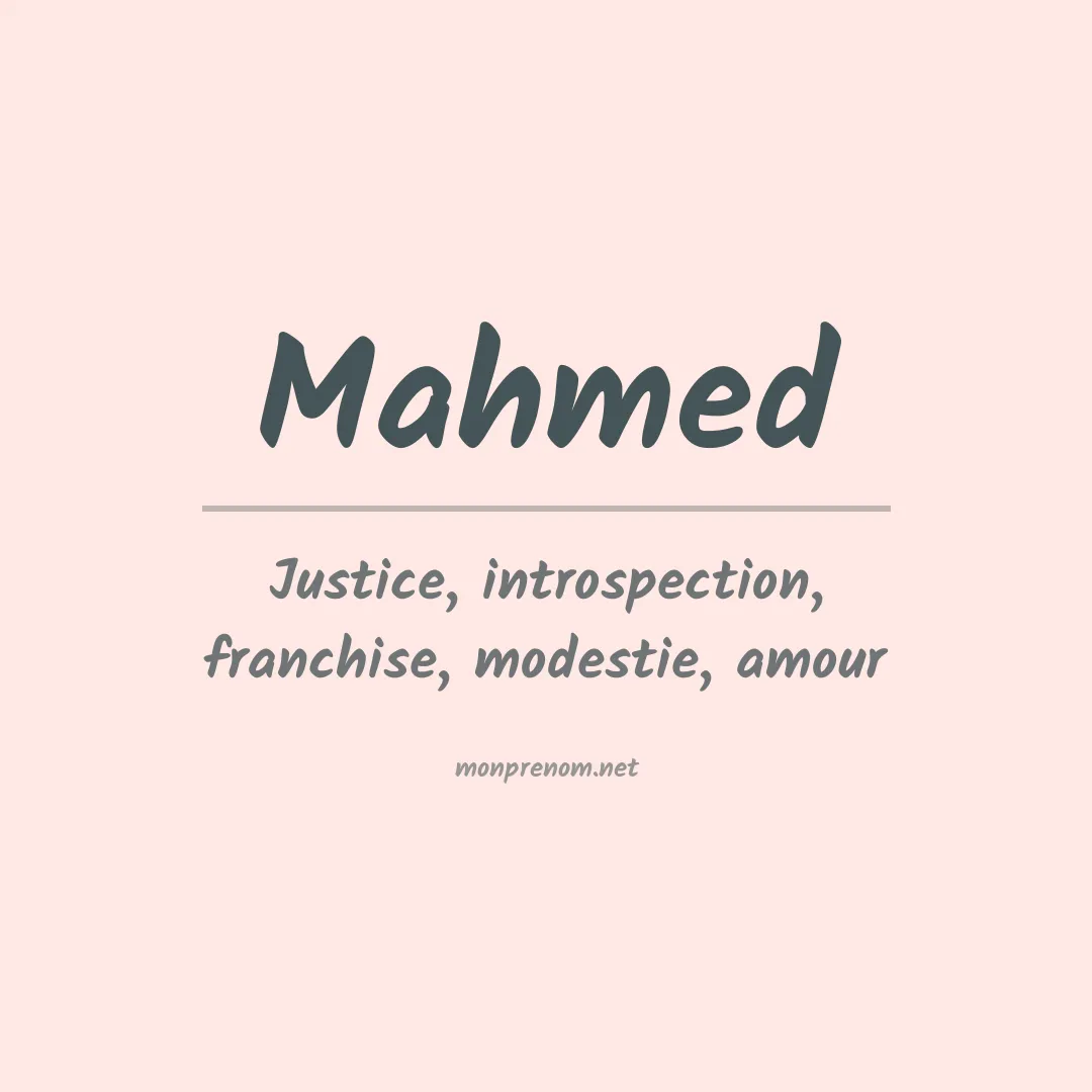 Prénom Mahmed