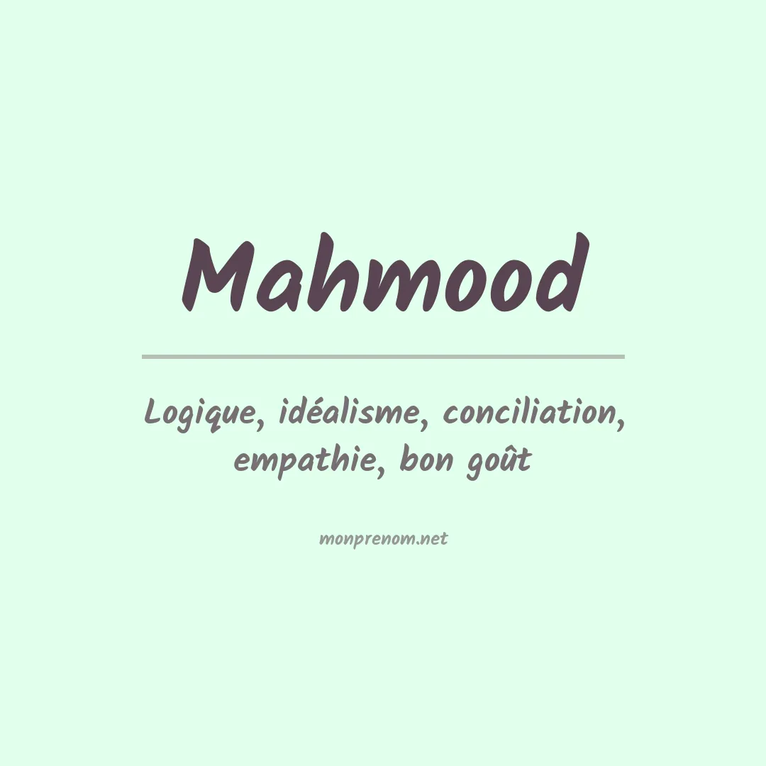 Prénom Mahmood