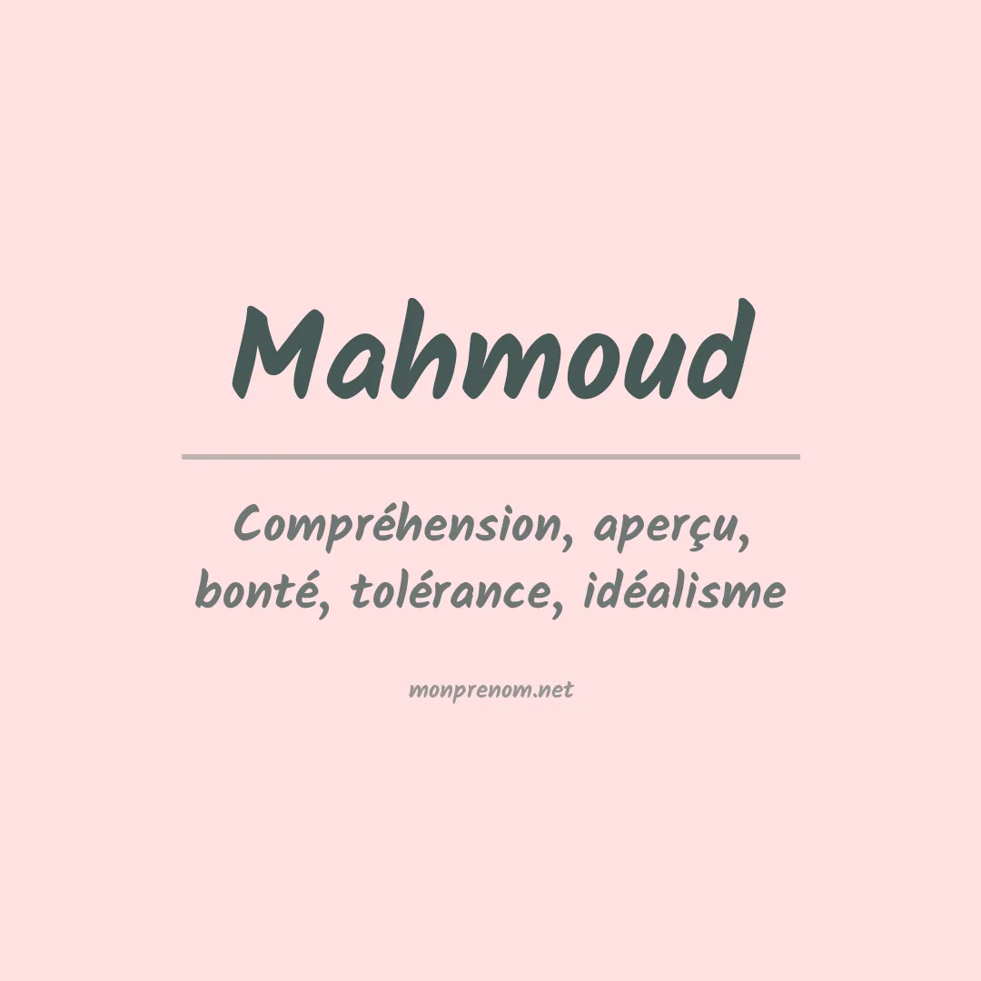 Prénom Mahmoud