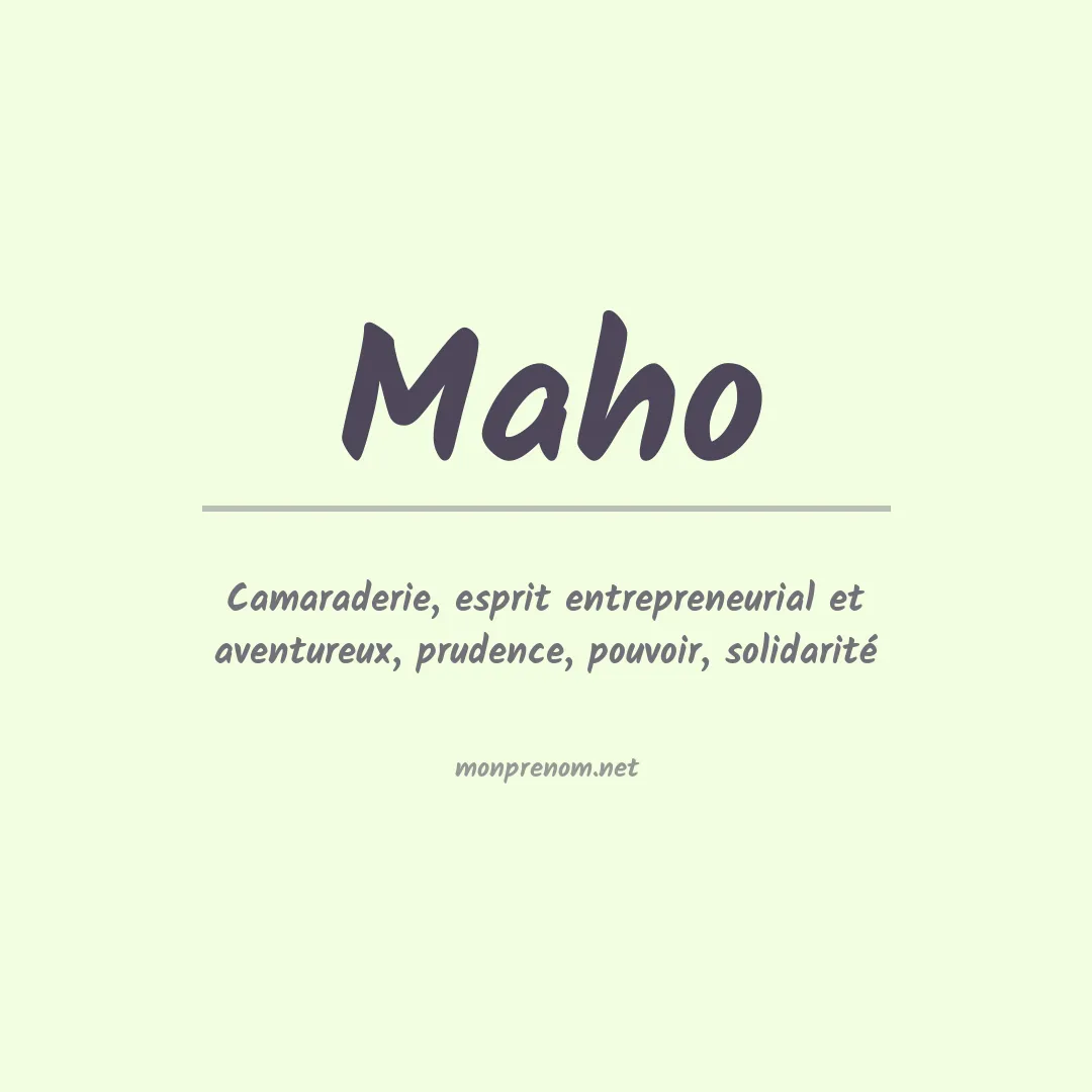 Prénom Maho