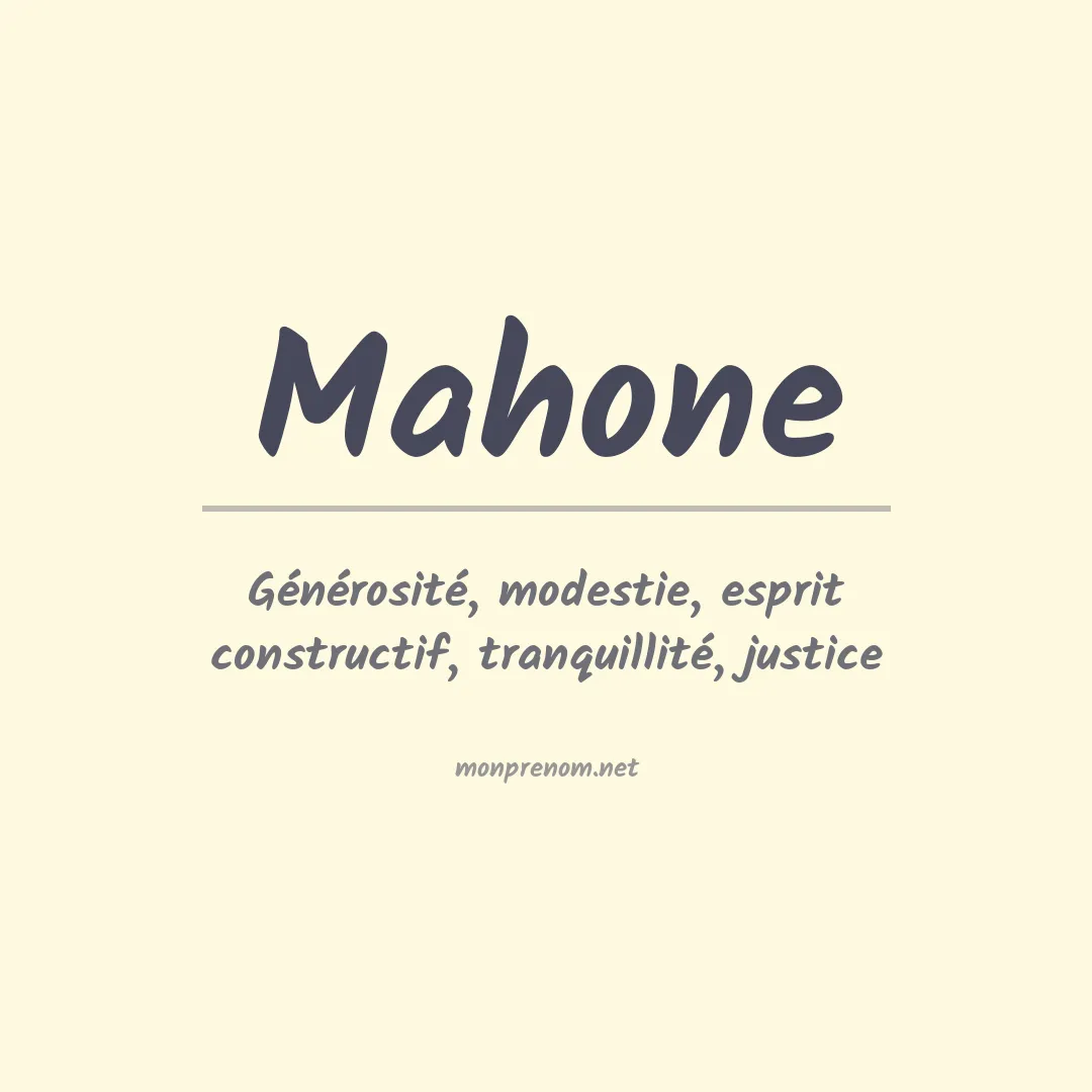 Prénom Mahone