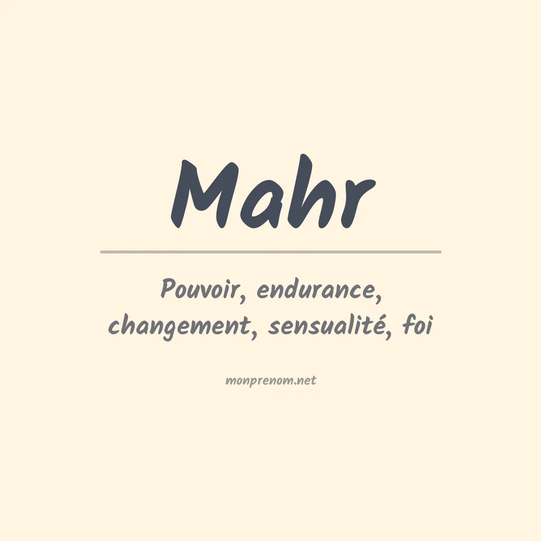 Prénom Mahr