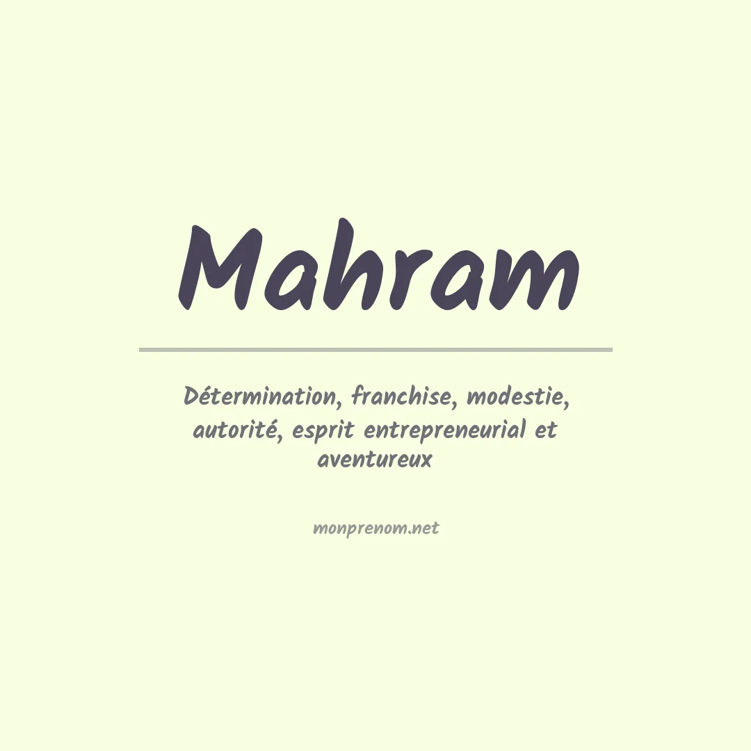 Signification du prénom Mahram