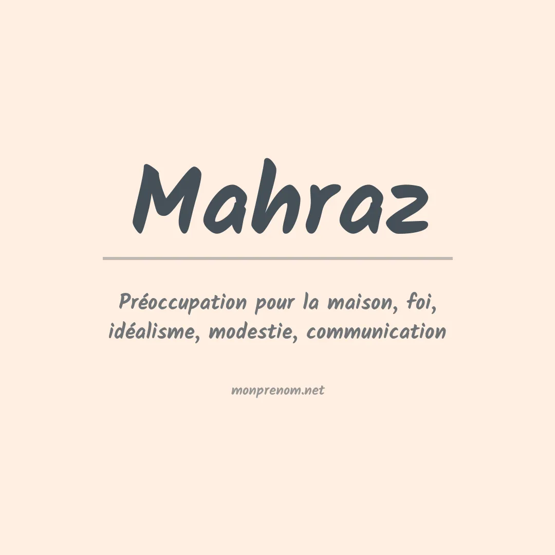 Prénom Mahraz