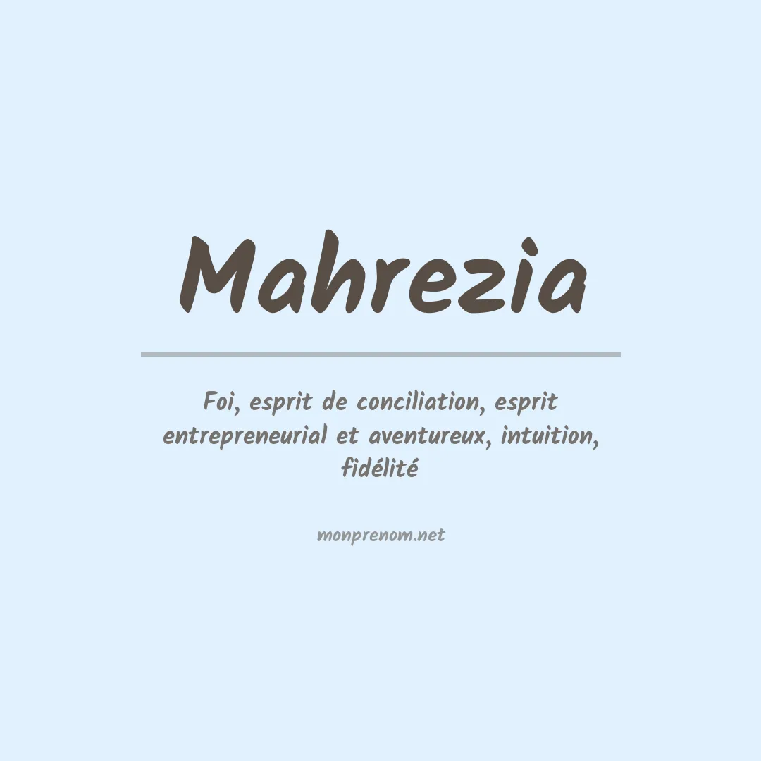 Prénom Mahrezia