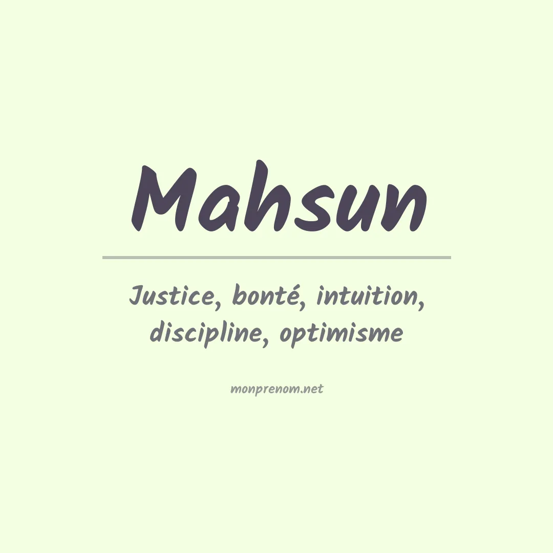 Prénom Mahsun