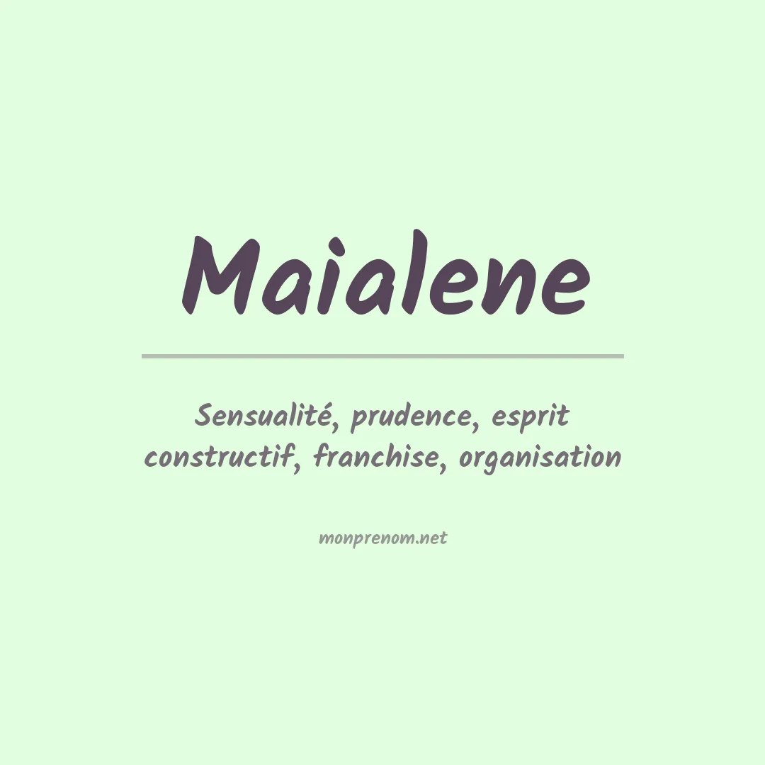Signification du prénom Maialene