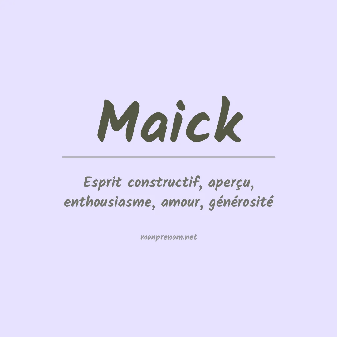 Prénom Maick