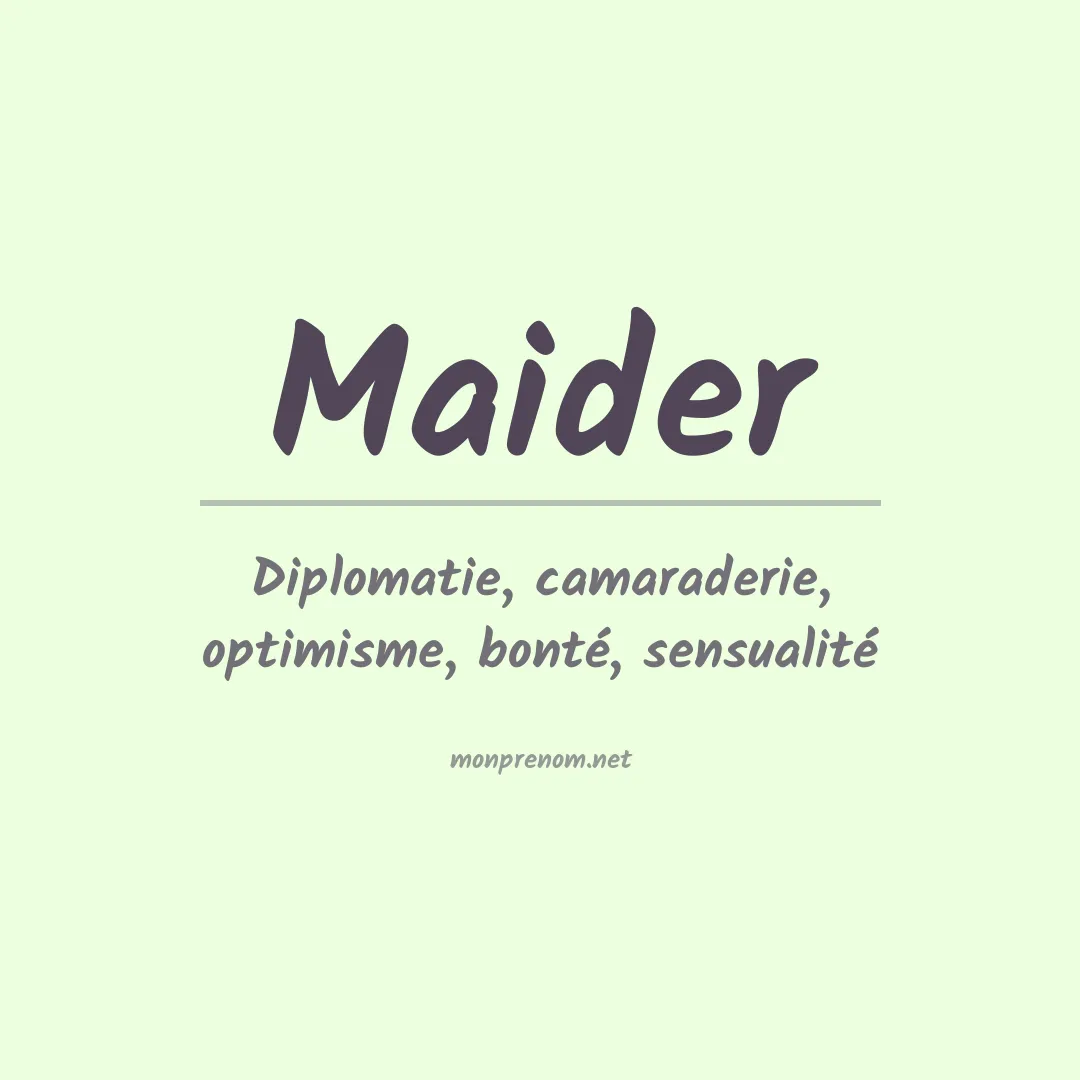 Signification du prénom Maider