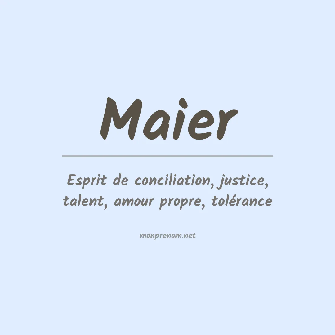 Prénom Maier