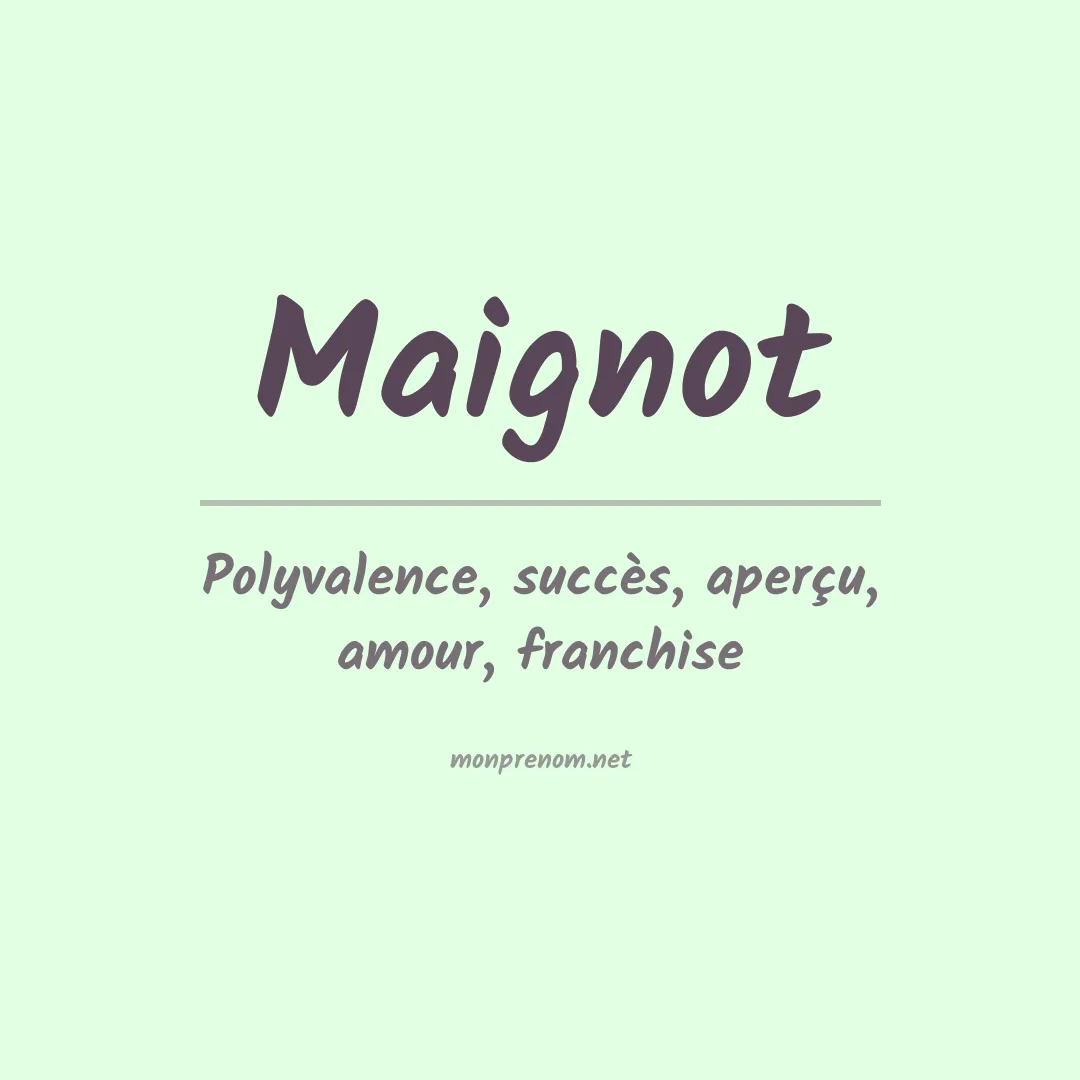 Signification du prénom Maignot