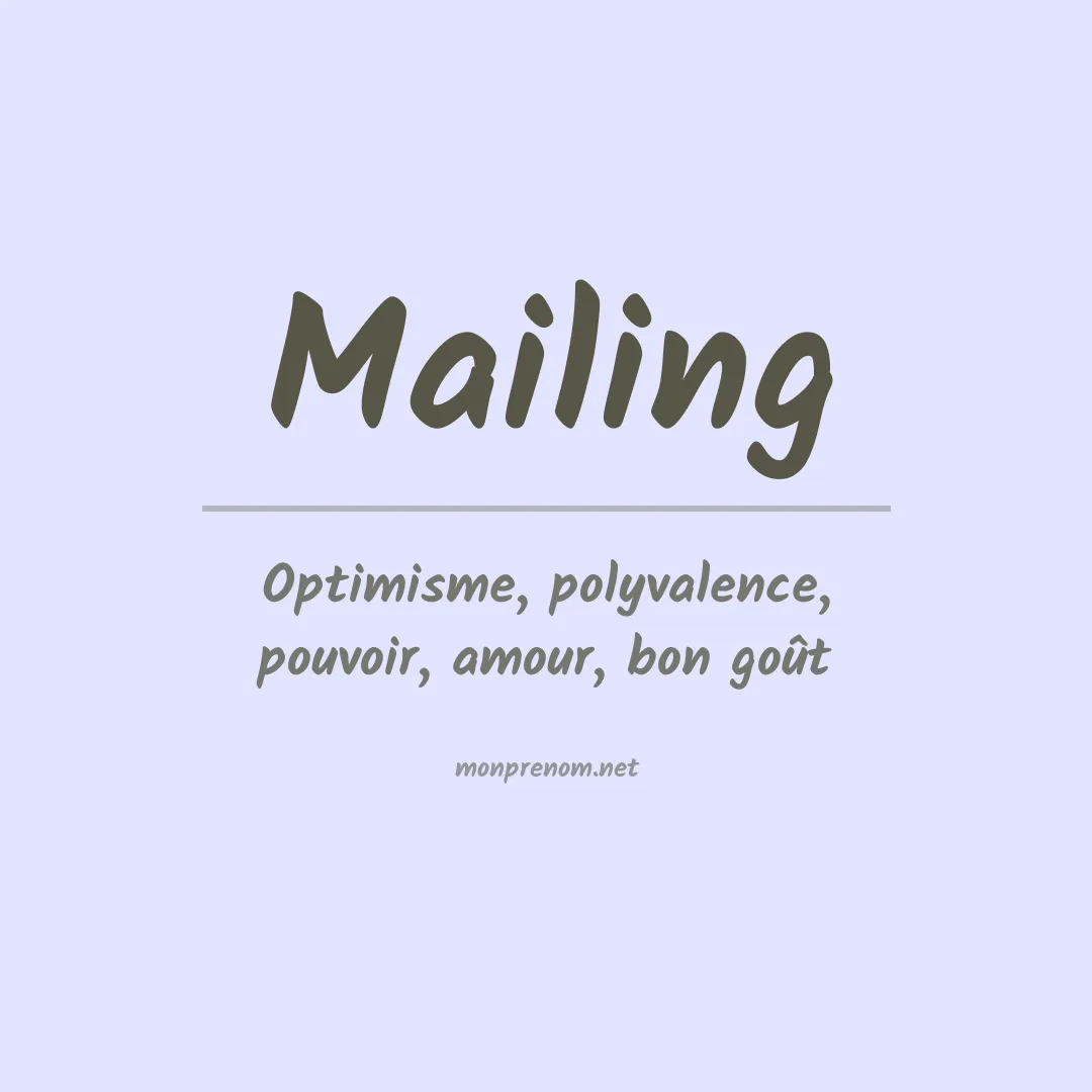 Signification du prénom Mailing