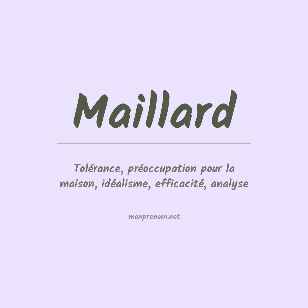 Prénom Maillard