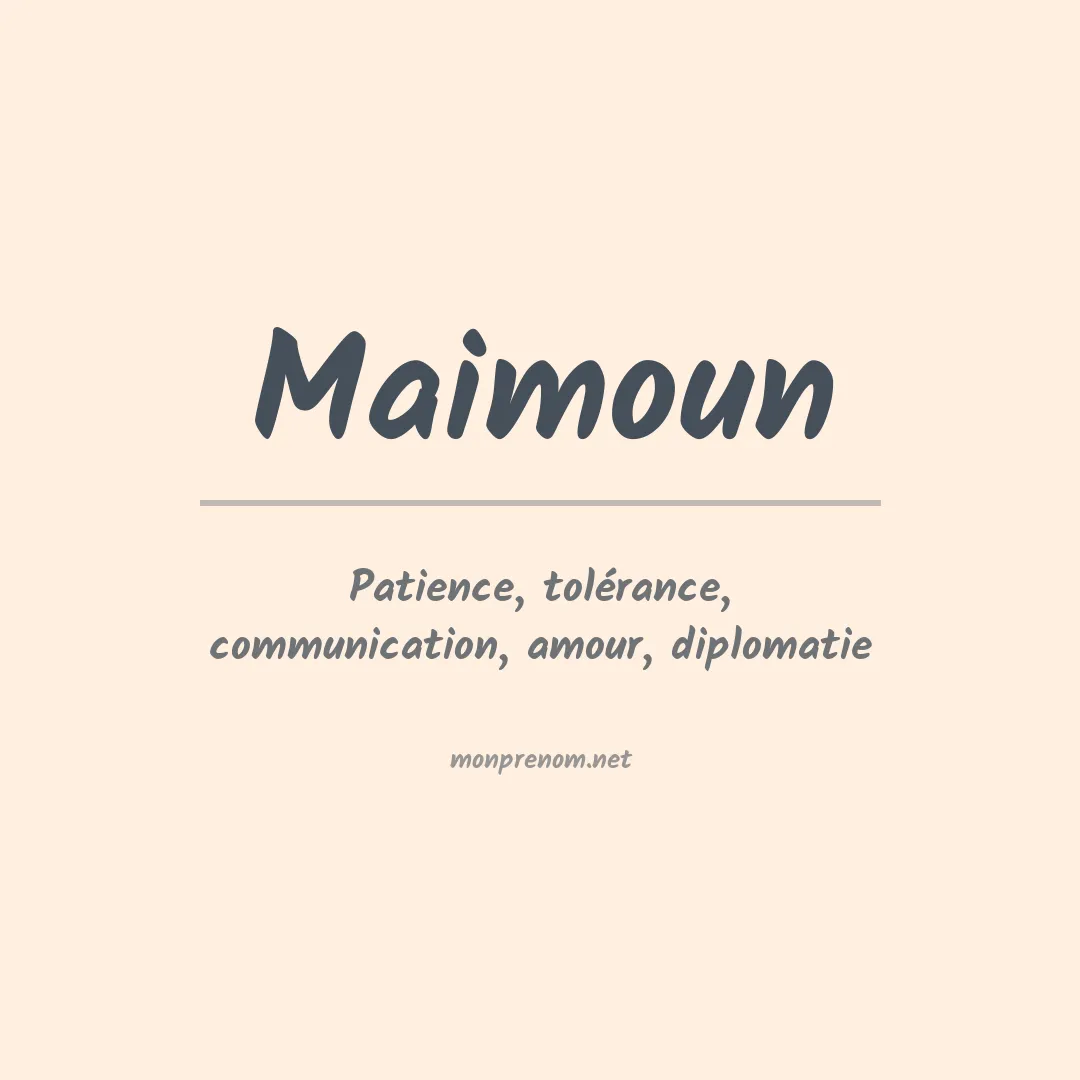 Prénom Maimoun