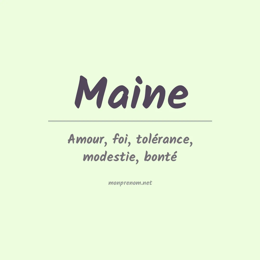 Prénom Maine
