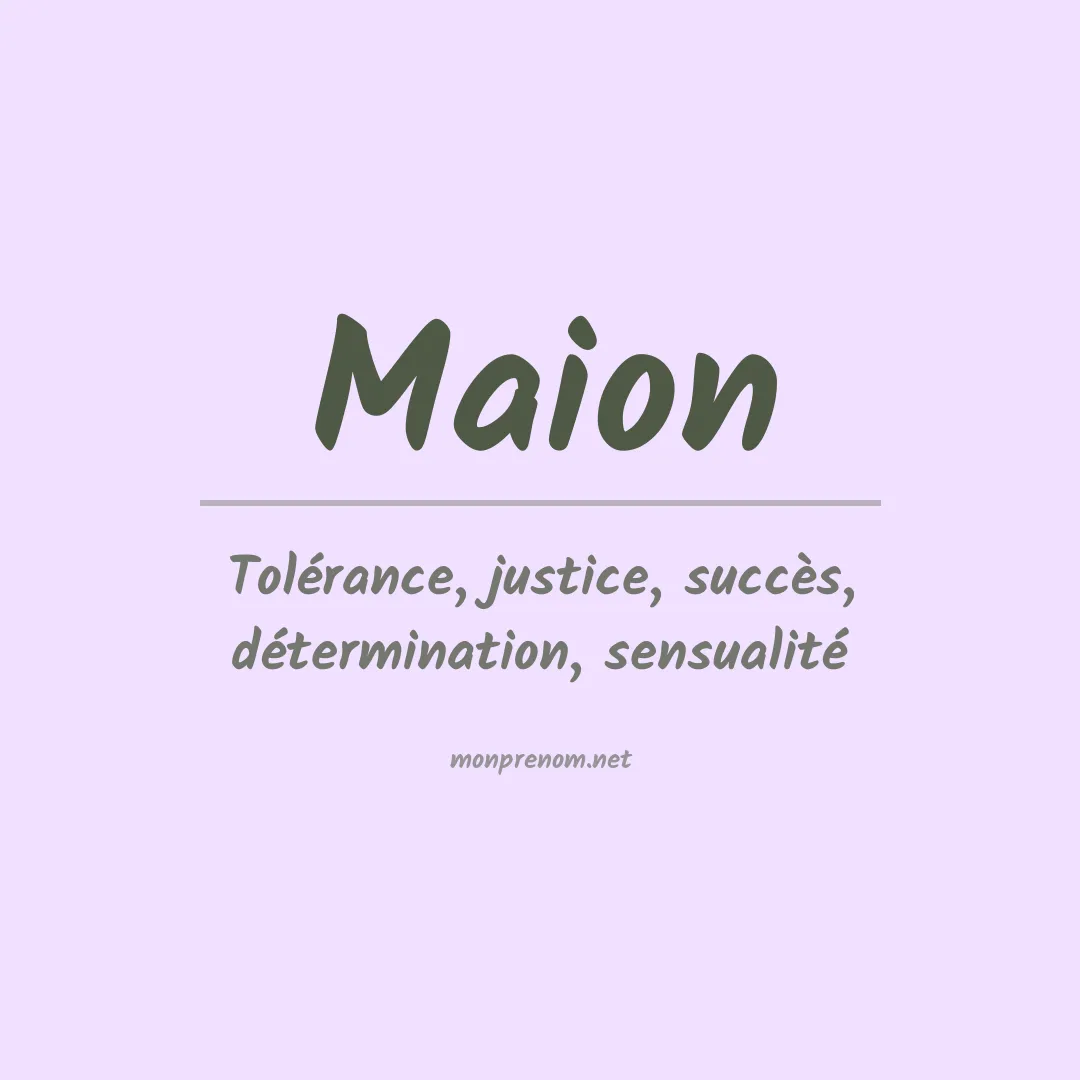 Signification du prénom Maion