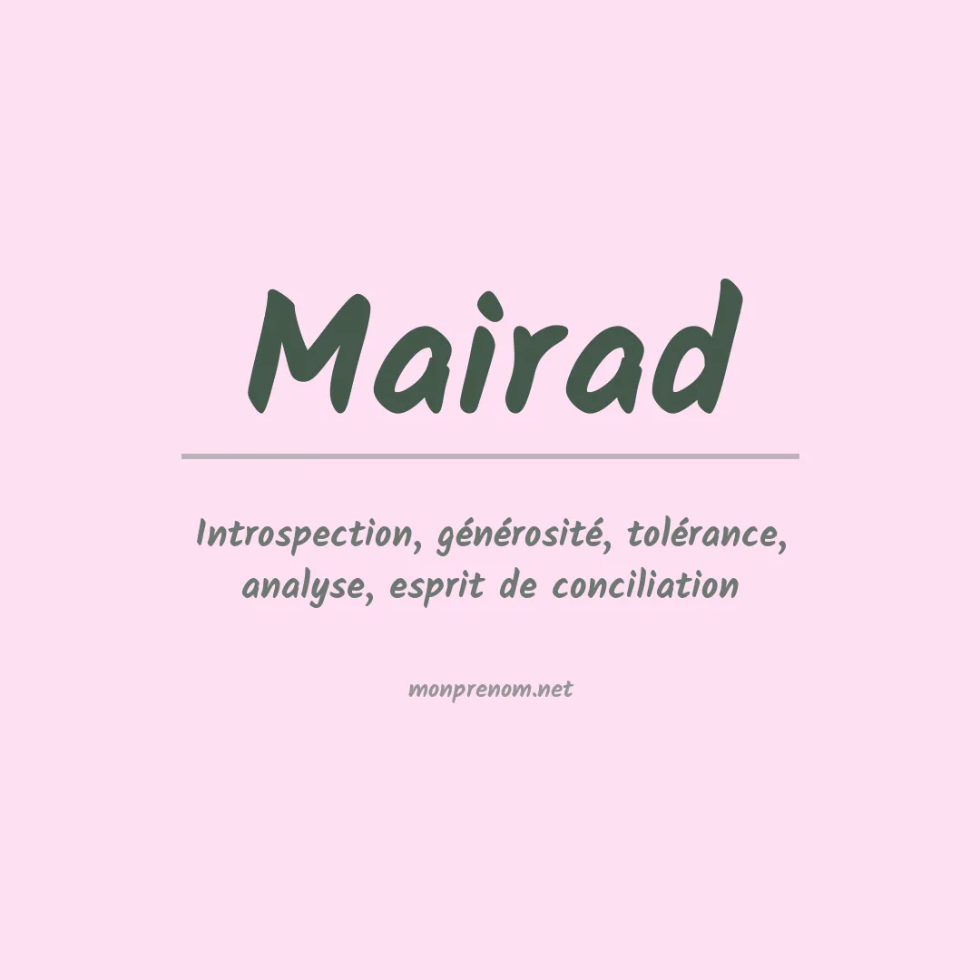 Signification du prénom Mairad