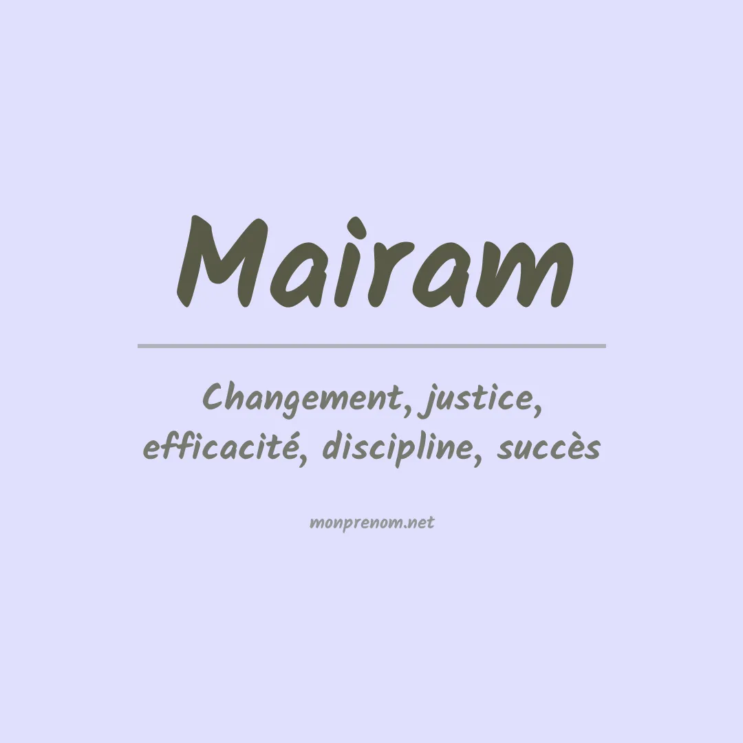 Prénom Mairam