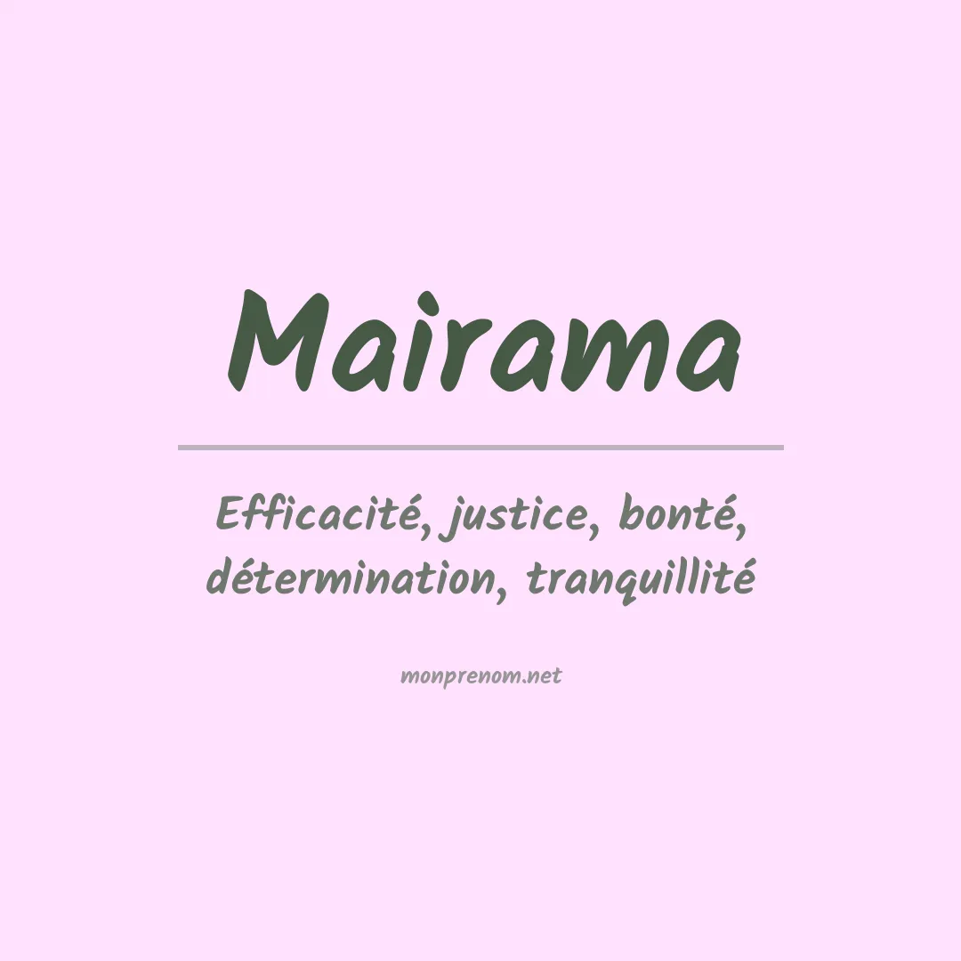 Signification du prénom Mairama