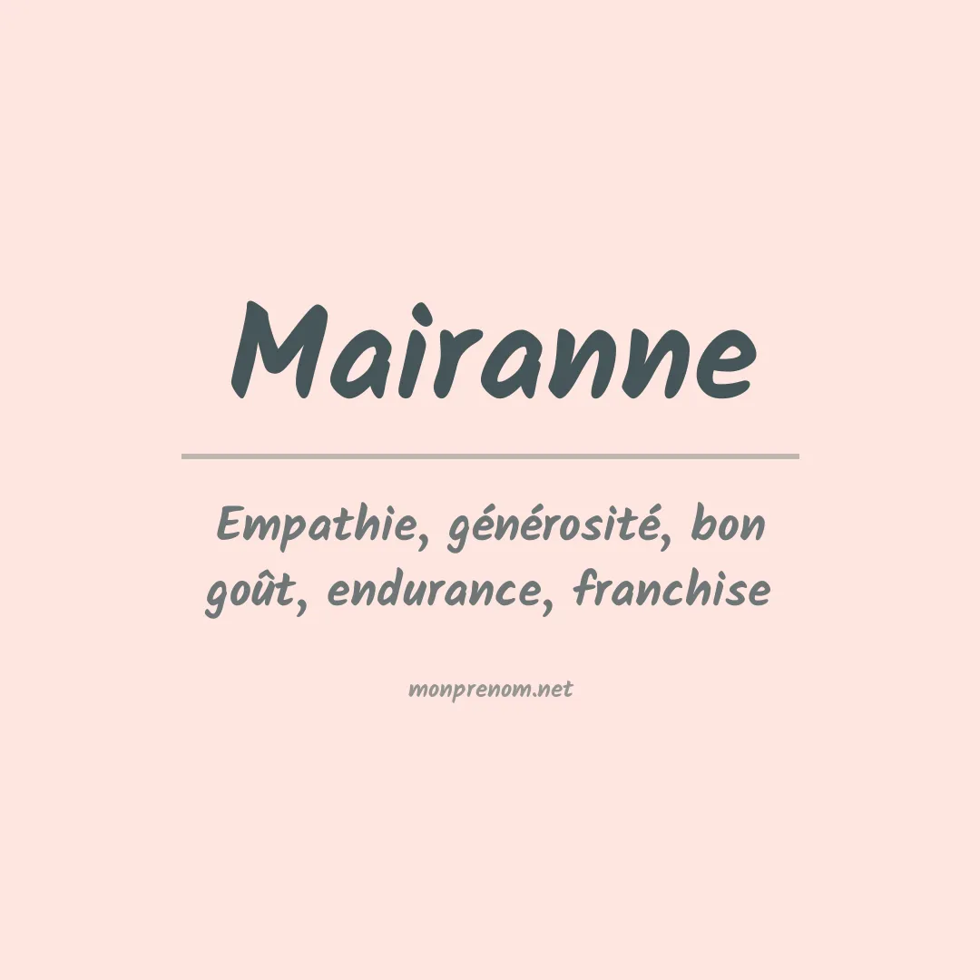 Signification du prénom Mairanne