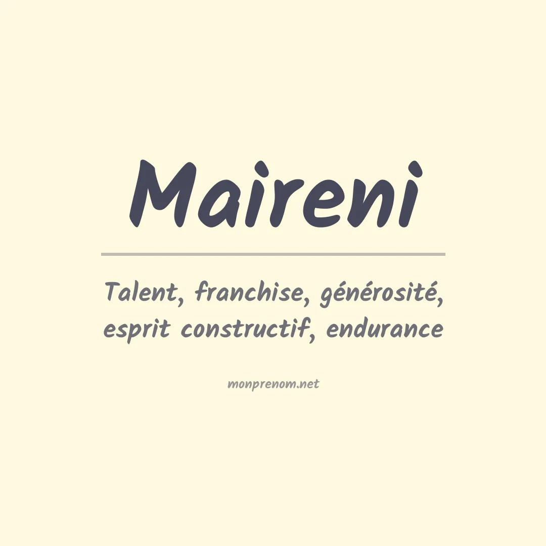 Signification du prénom Maireni
