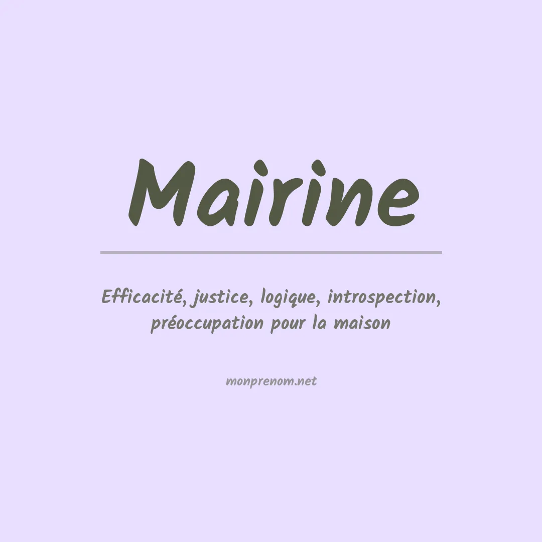 Signification du prénom Mairine