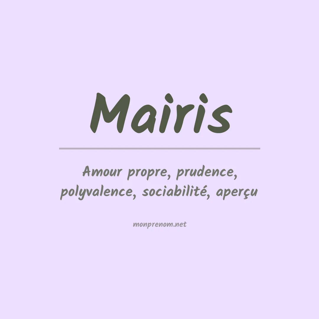 Signification du prénom Mairis