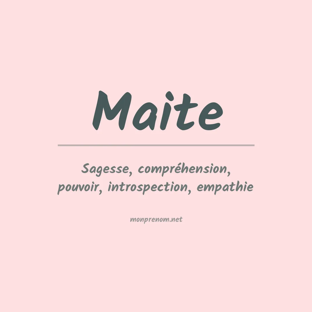 Prénom Maite