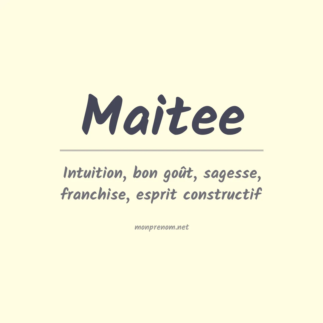 Prénom Maitee