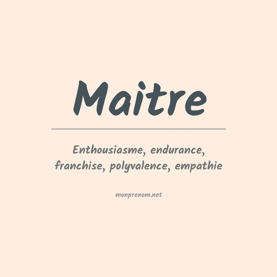 Prénom Maitre