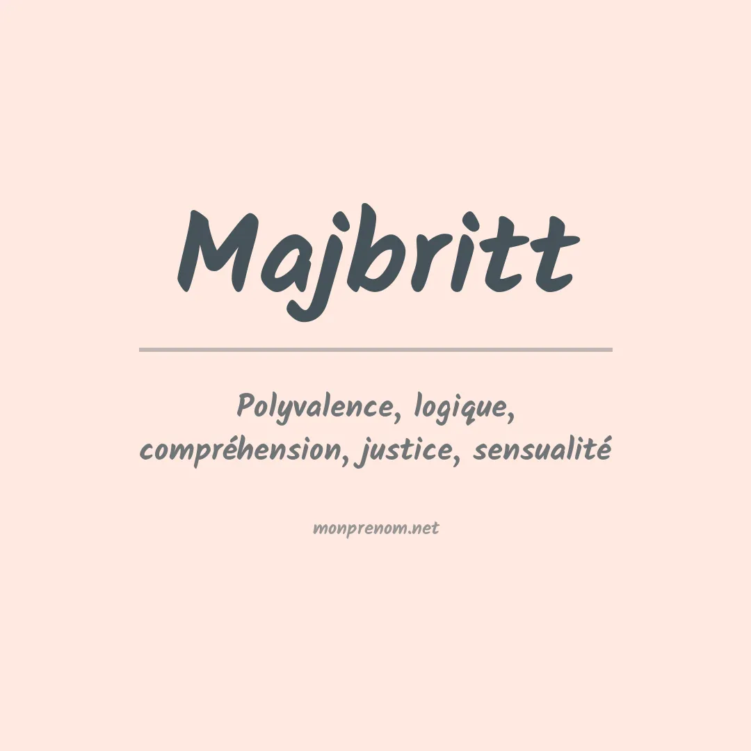 Signification du prénom Majbritt