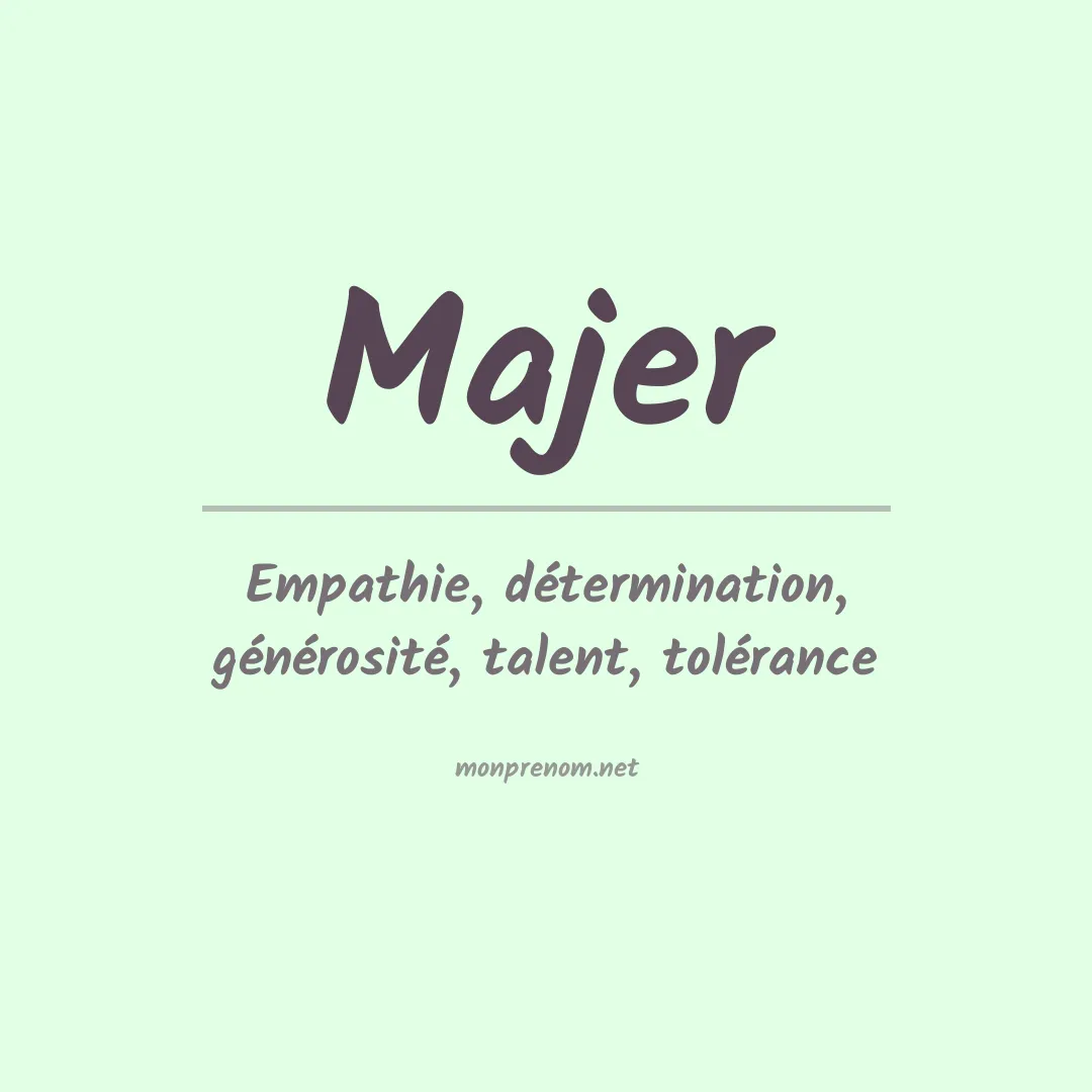 Prénom Majer
