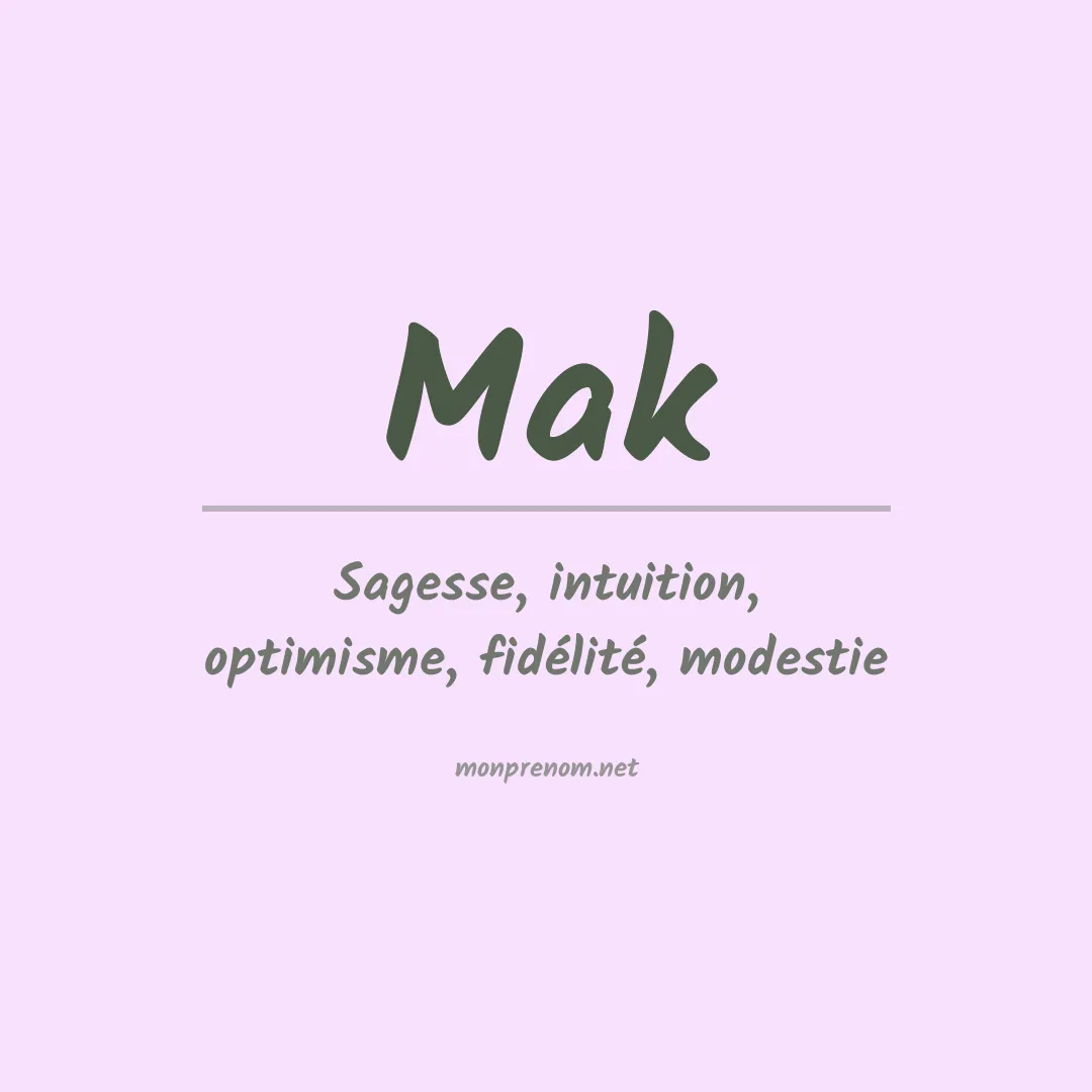 Prénom Mak