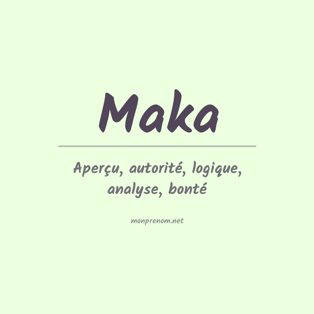 Prénom Maka