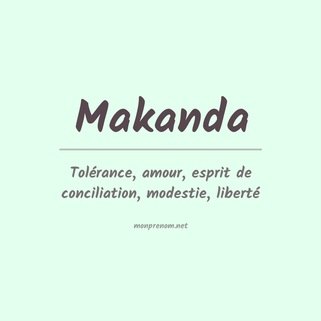 Signification du prénom Makanda