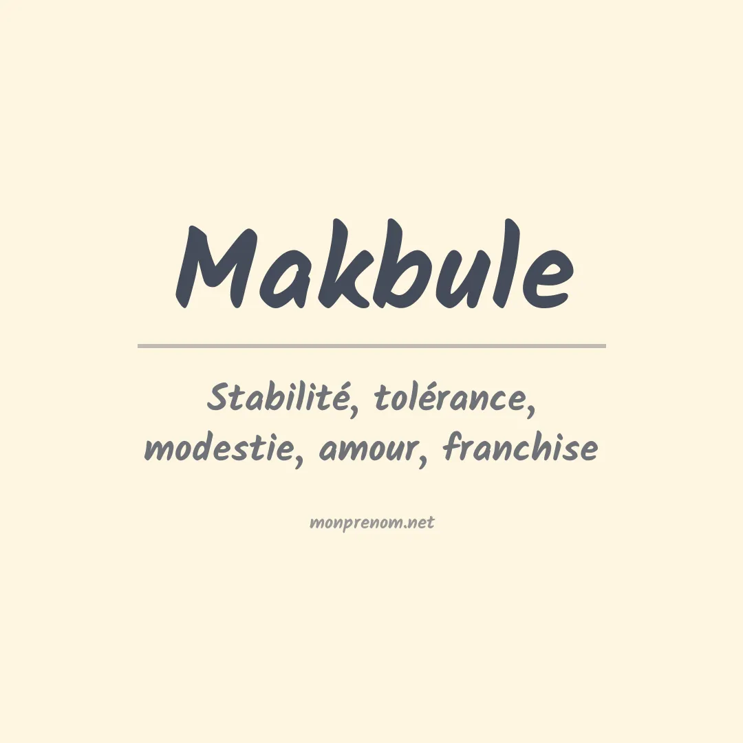 Prénom Makbule
