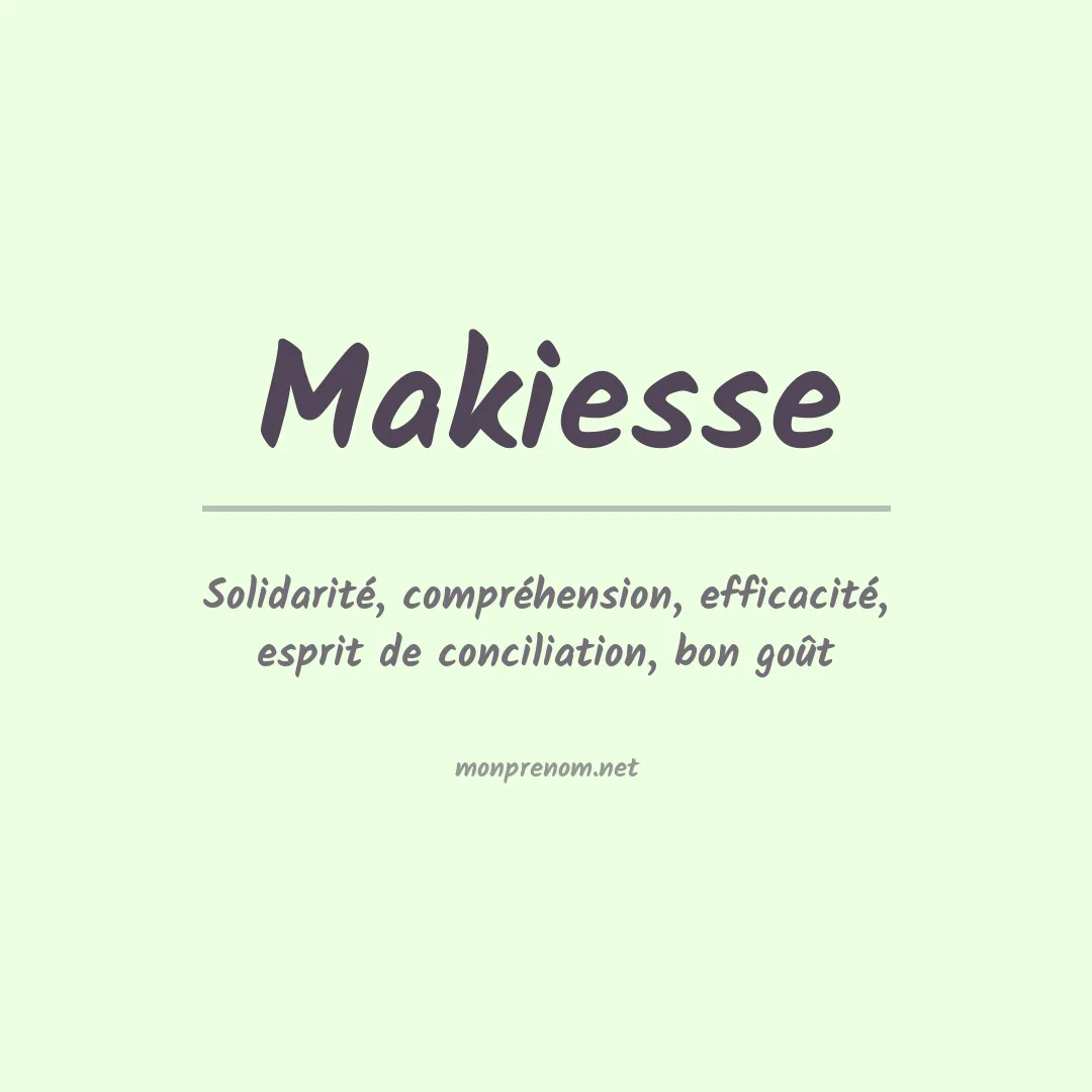 Prénom Makiesse