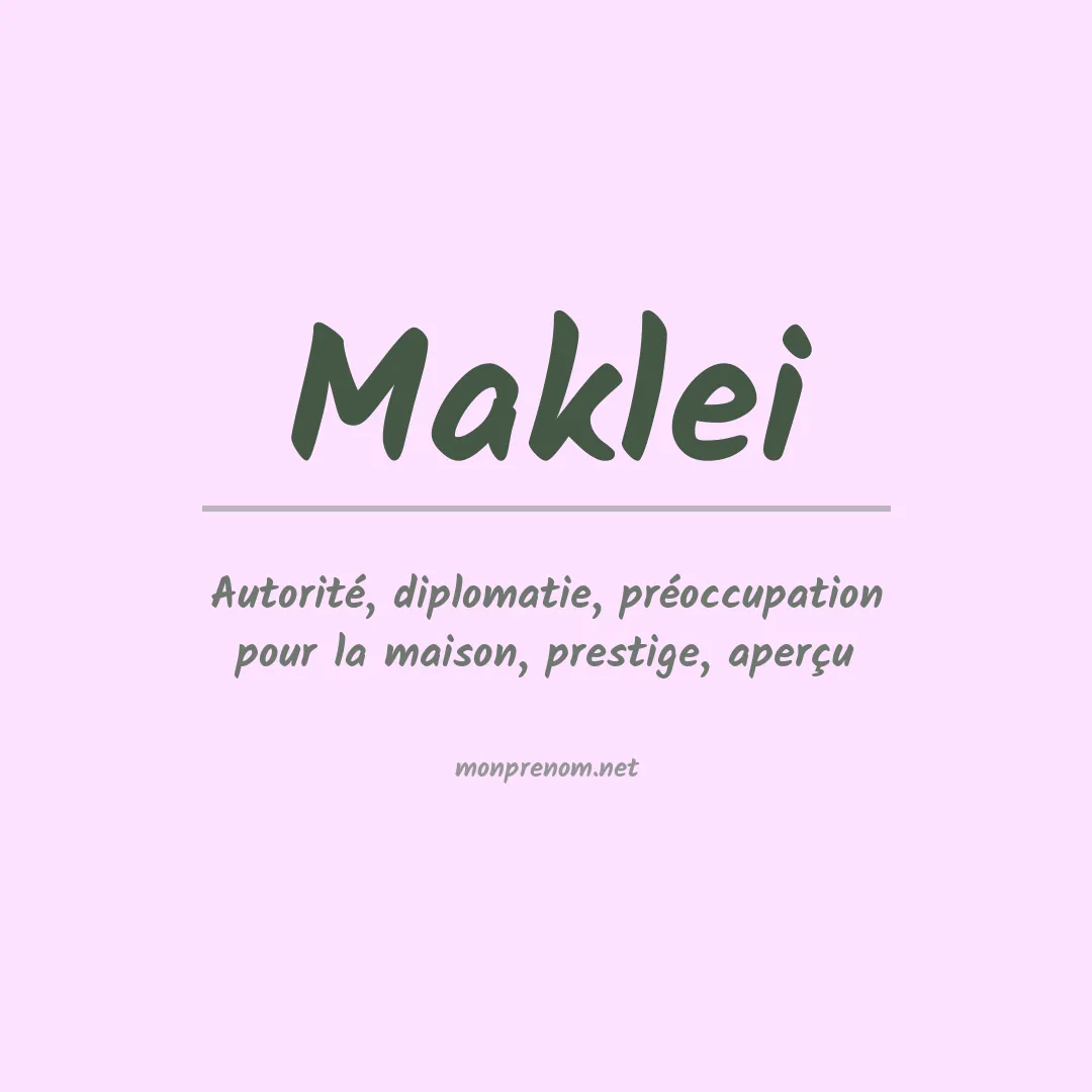 Prénom Maklei