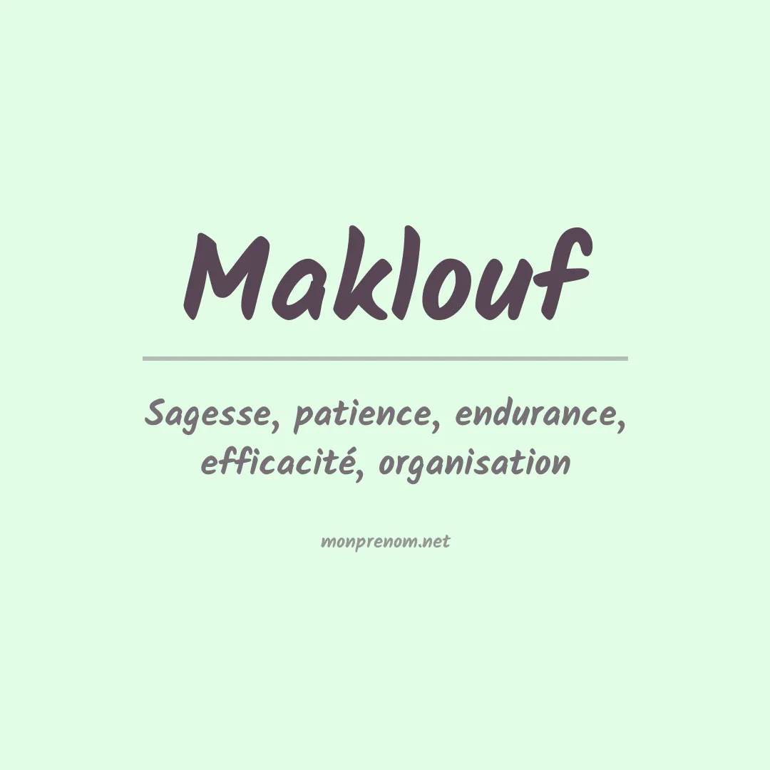 Prénom Maklouf