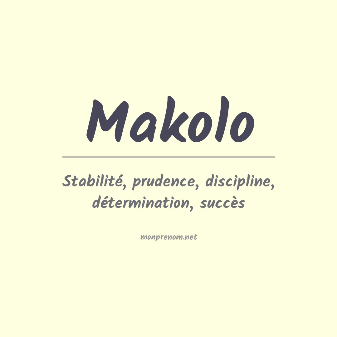 Prénom Makolo