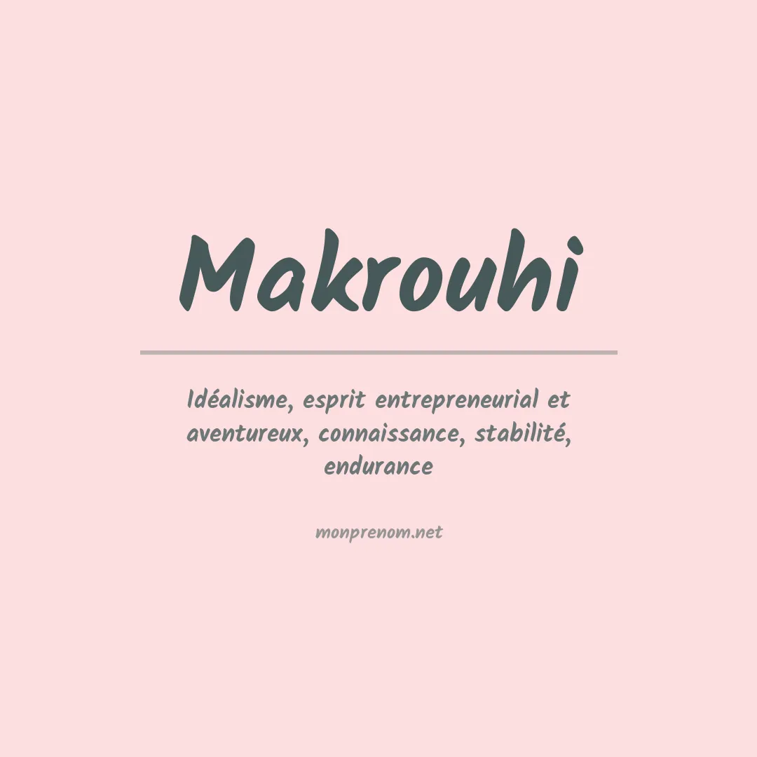 Prénom Makrouhi