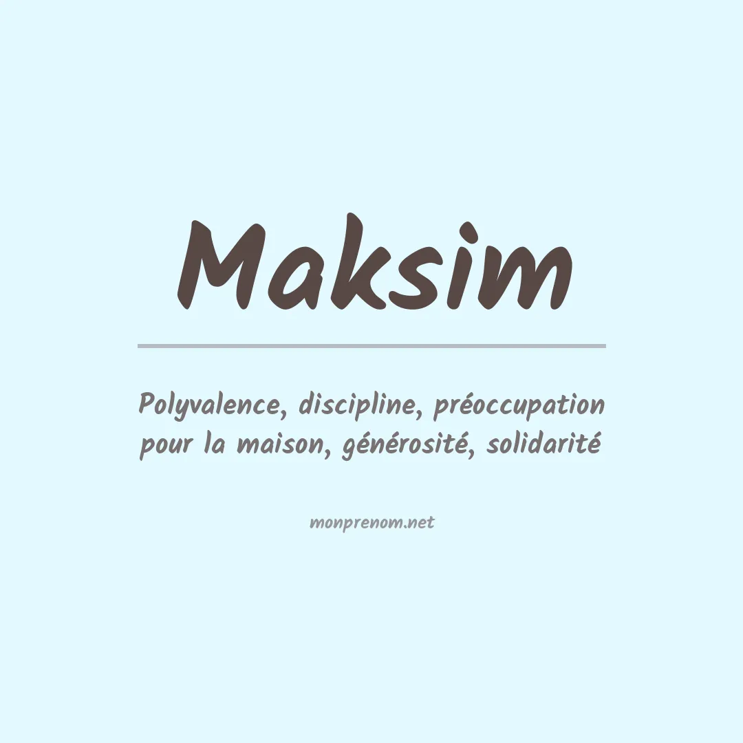 Prénom Maksim