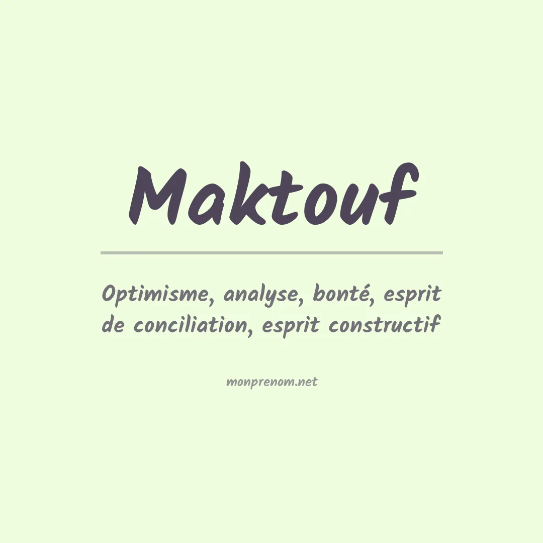 Prénom Maktouf