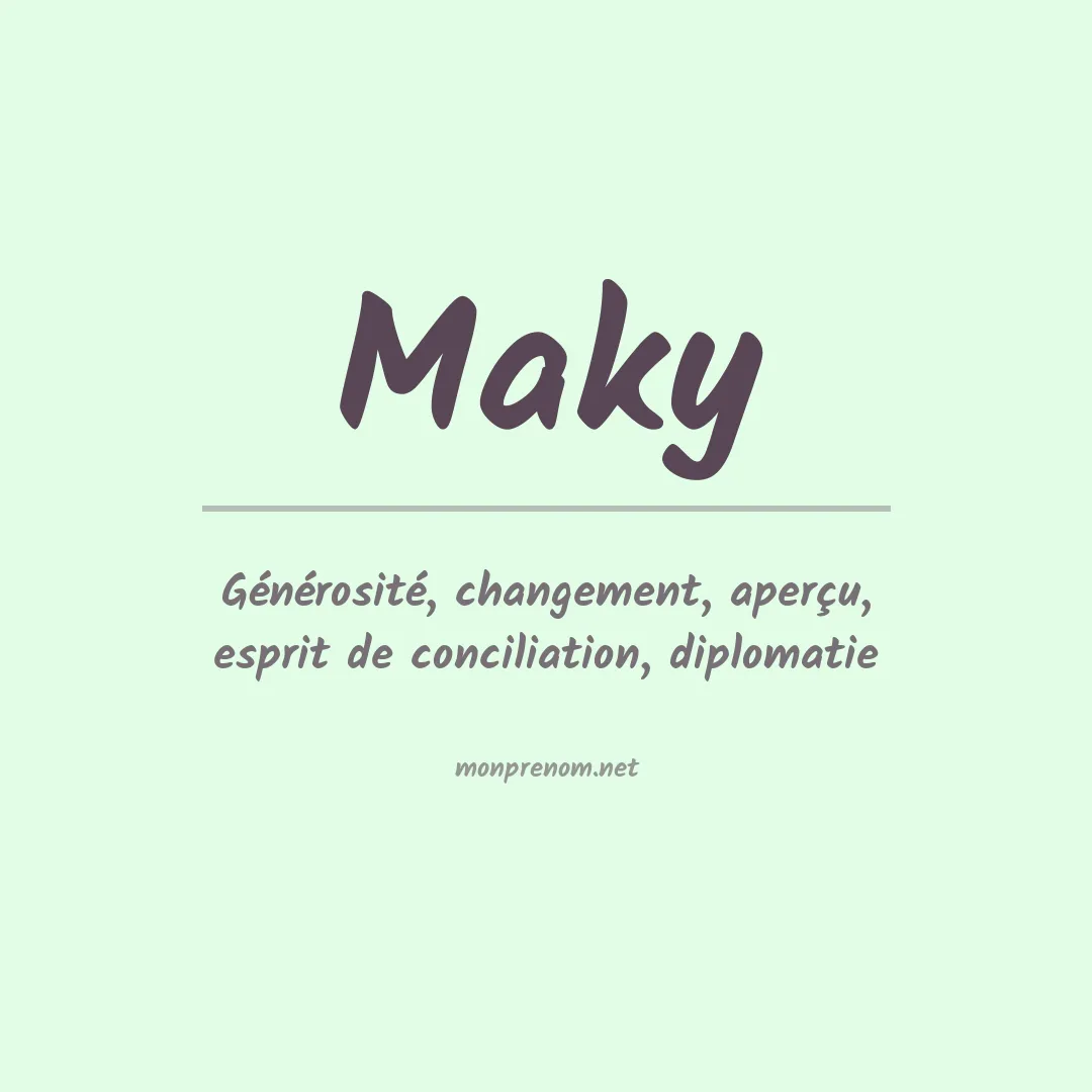 Prénom Maky