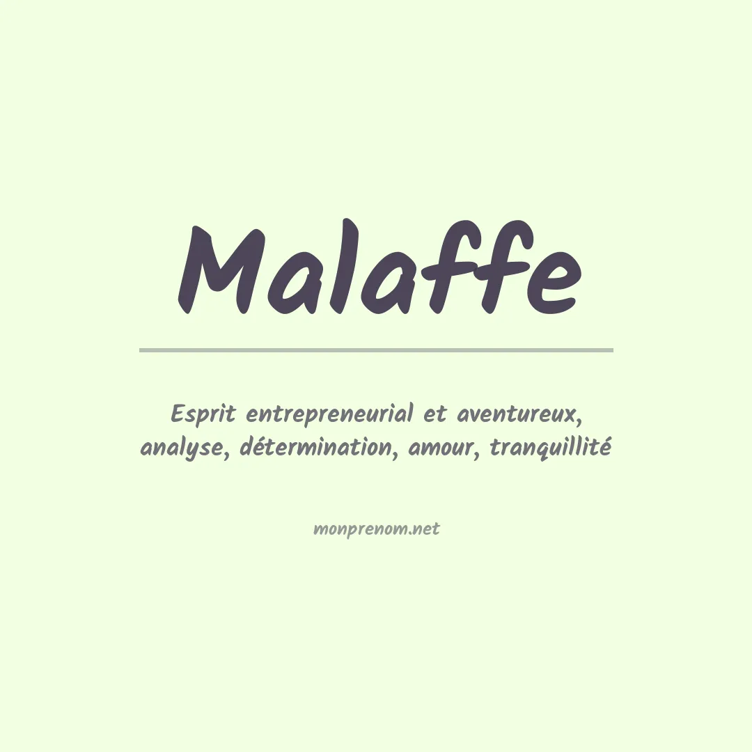Signification du prénom Malaffe