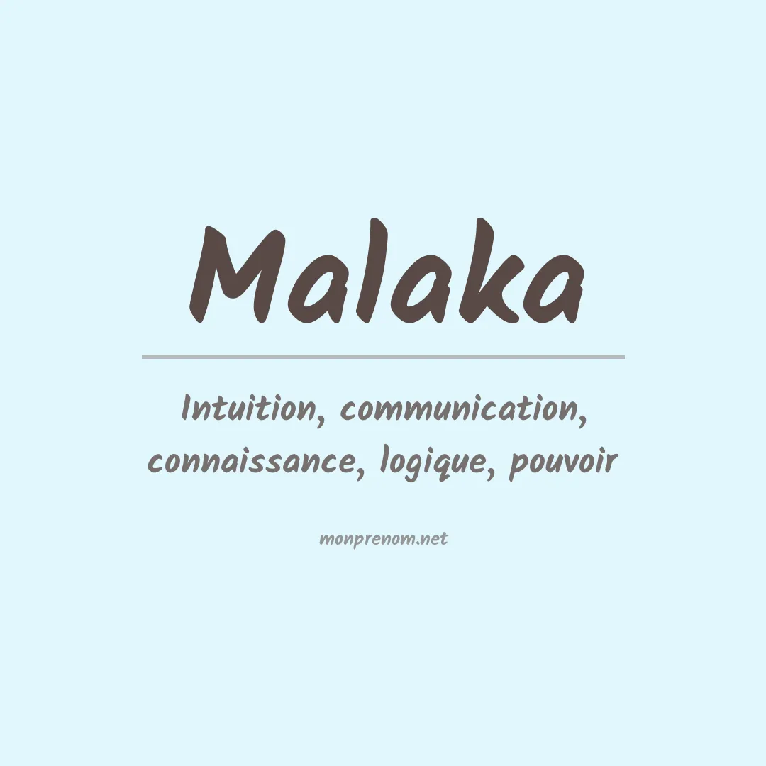Signification du prénom Malaka