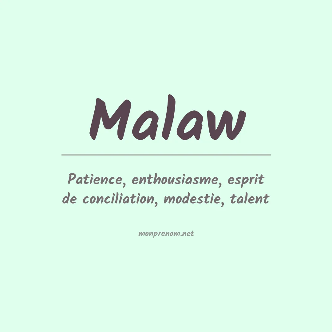 Prénom Malaw