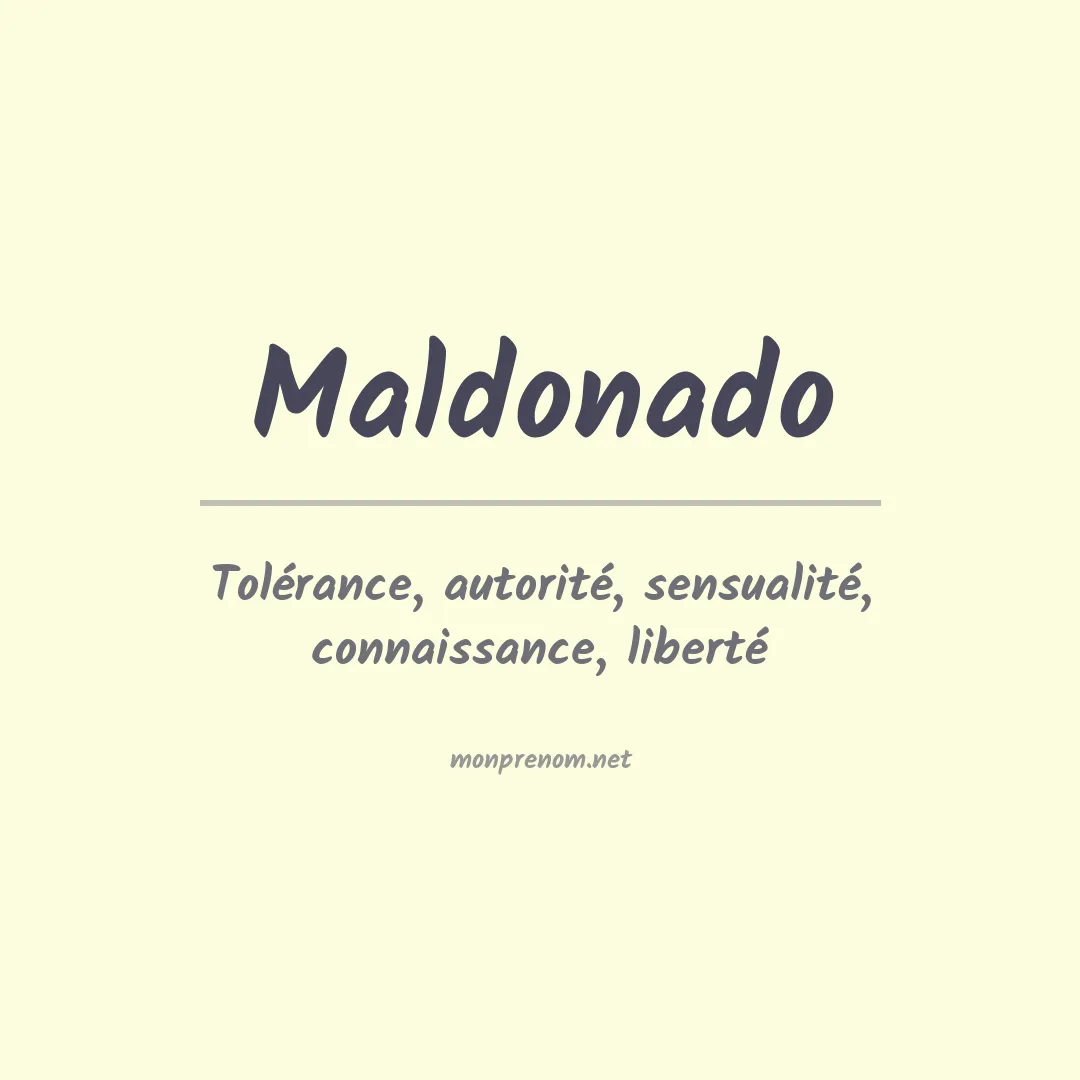 Signification du prénom Maldonado
