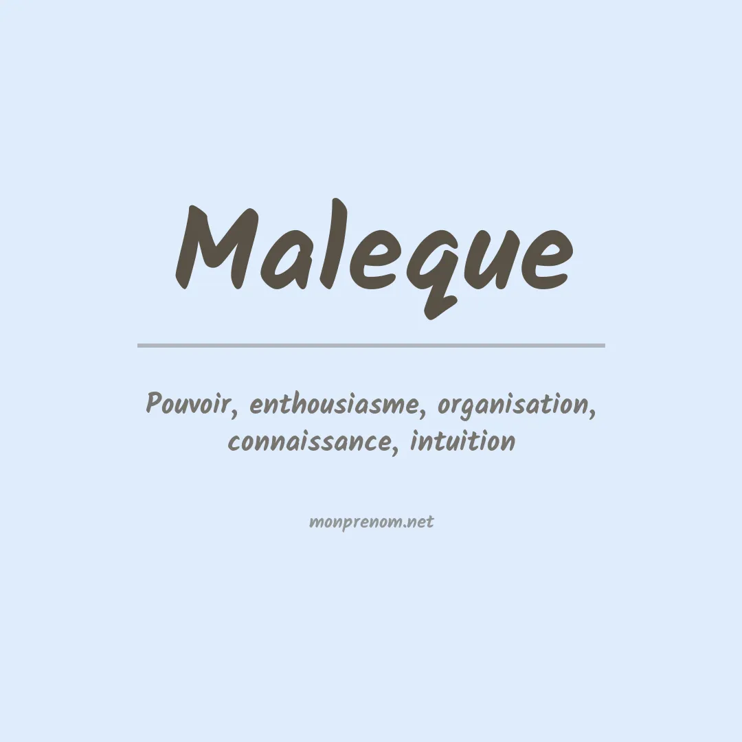 Prénom Maleque